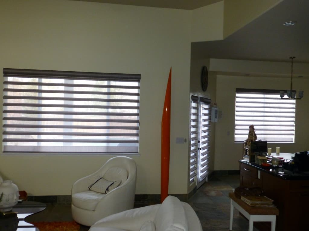 After photo- Replacing 2" faux woods with Hunter Douglas Pirouette Shades