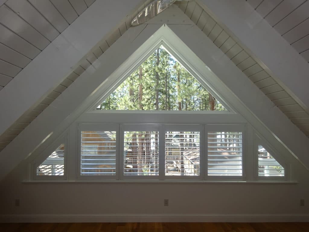 Lowest Cost Option for Angle Top Windows- Angled Shutters